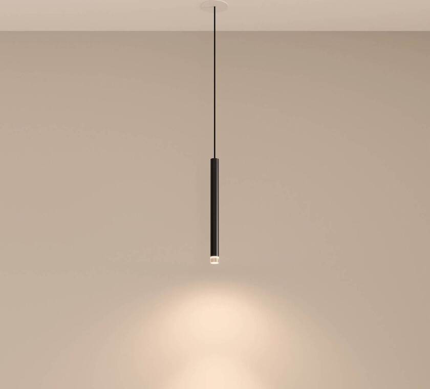 LED innfelt pendellampe, svart, 1 lyskilde, aluminium