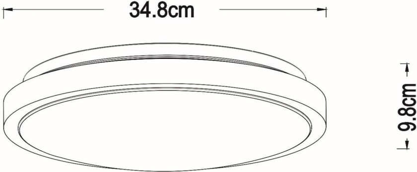Dasher LED taklampe, svart, Ø 34,8 cm, 2700 K, IP44