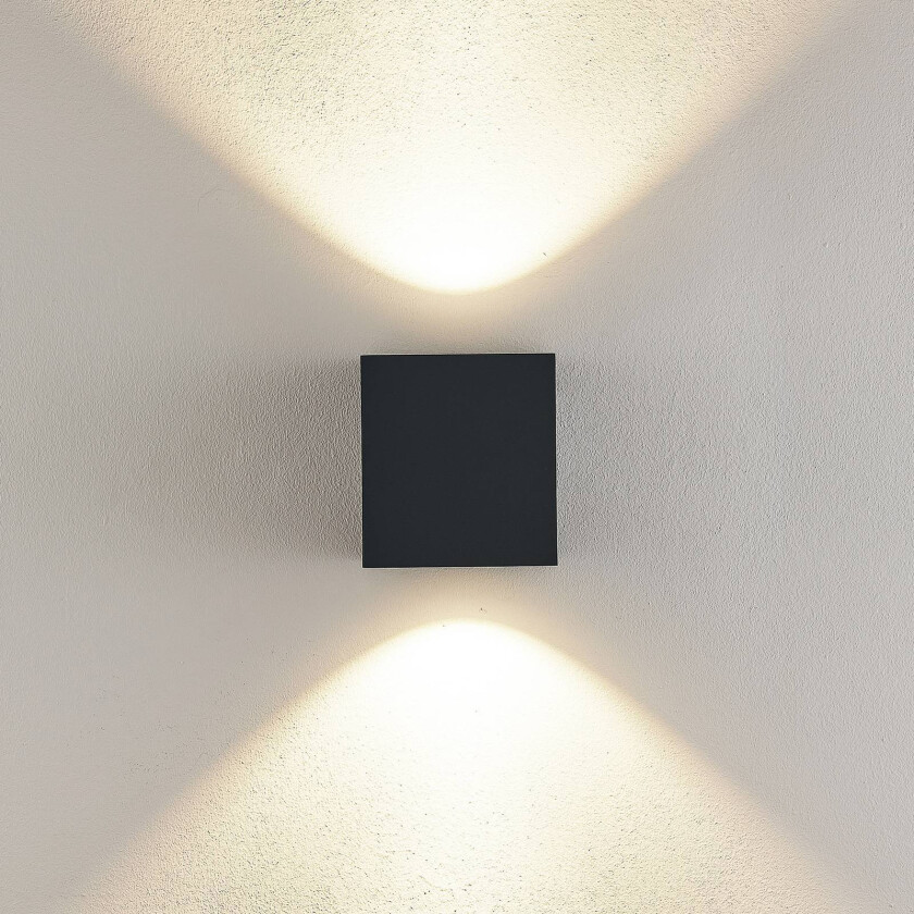 utendørs vegglampe Wado Double, antrasitt, 2 lyskilder.