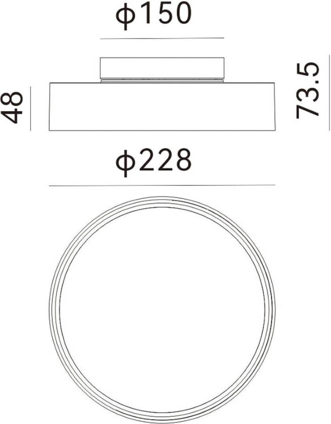 utendørs taklampe Nona, Ø 22,8 cm, antrasitt