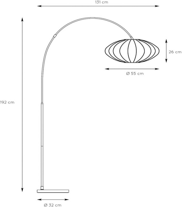 Corina buelampe, kremfarget, E27, 192 cm