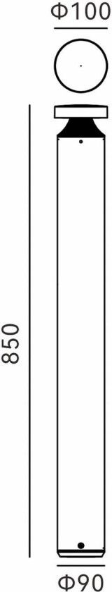 Mona LED-veilampe, Ø 10 cm, aluminium, høyde 85 cm