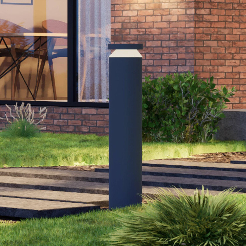 LED-sokkellampe Mona, Ø 18 cm, aluminium, høyde 85 cm