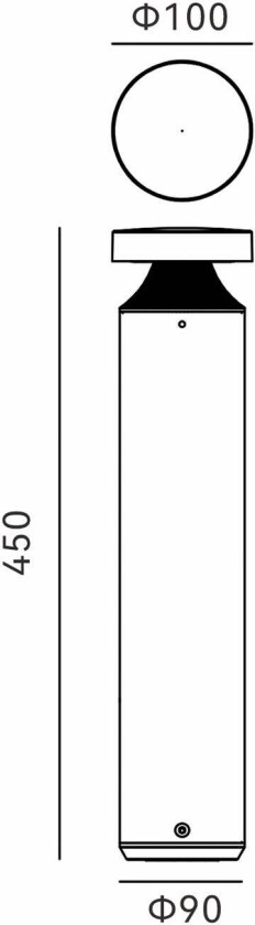 LED-sokkellampe Mona, Ø 10 cm, aluminium, høyde 45 cm