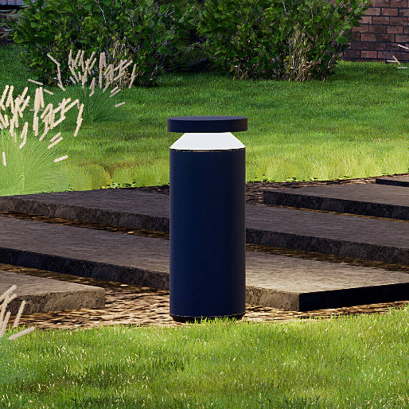 LED-sokkellampe Mona, Ø 18 cm, aluminium, høyde 45 cm