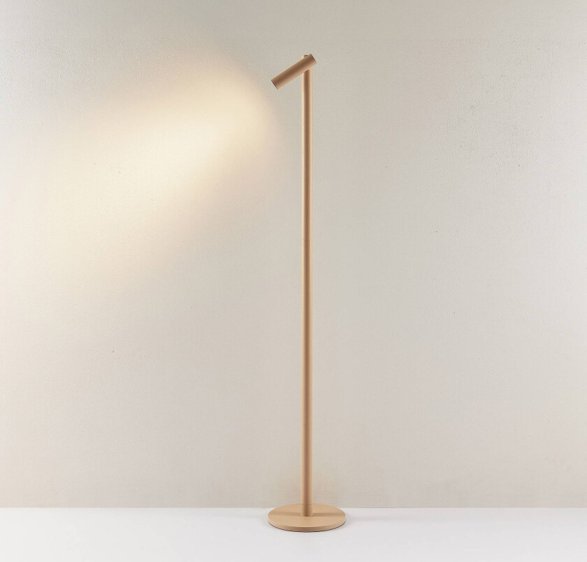 LED-gulvlampe Mimo F, sandfarget, aluminium