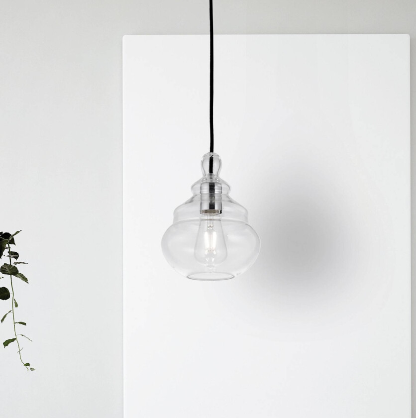 Adone hengelampe, transparent, glass, Ø 19 cm, 1 lyskilde