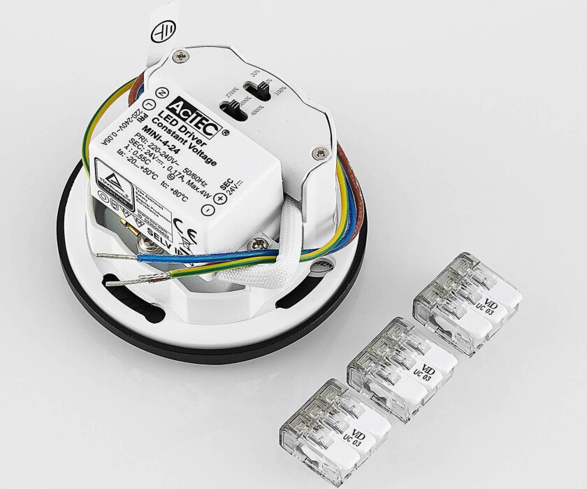 LED innbyggingslampe Wall 68R Sina IP44 RD, svart