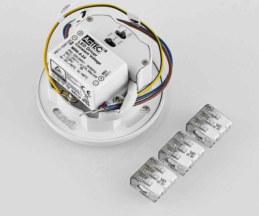 LED innbyggingslampe Wall 68 R SIna RD, hvit, aluminium, CCT