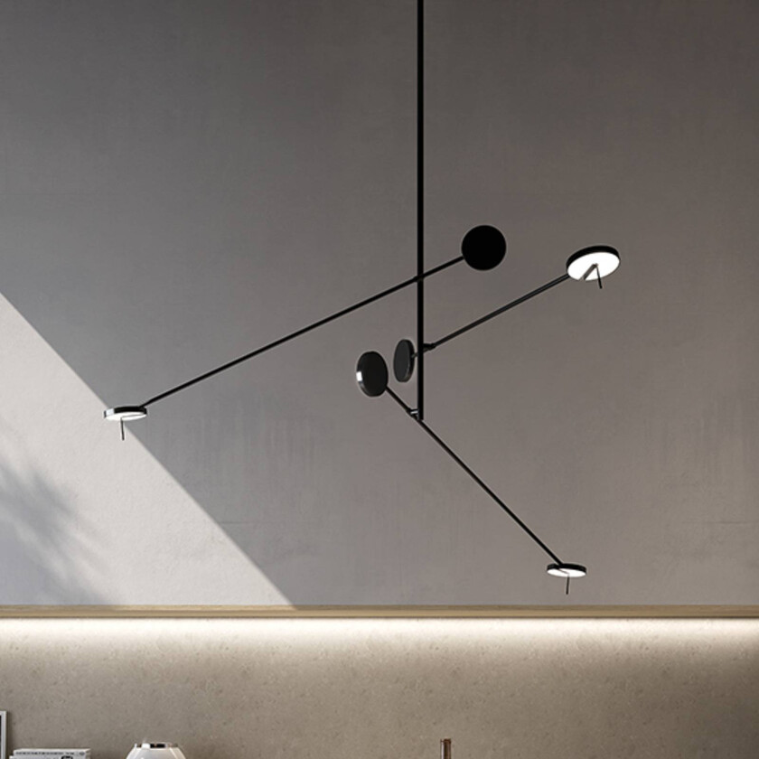 LED-pendellampe Invisible Triplex, 2 700 K, svart