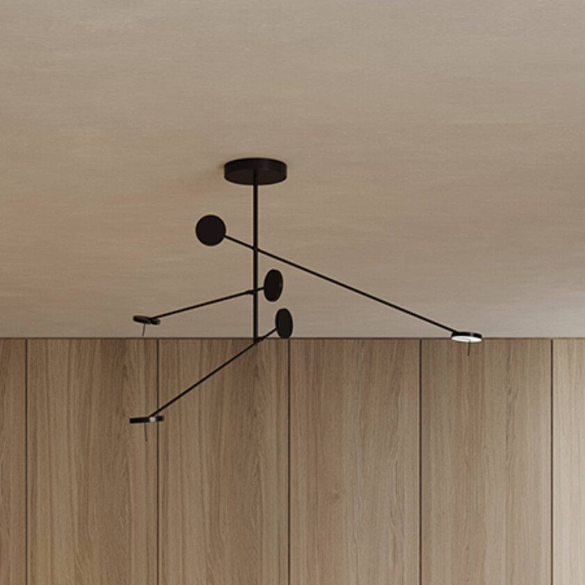 LED hengelampe Invisible Triplex, 3000 K, svart