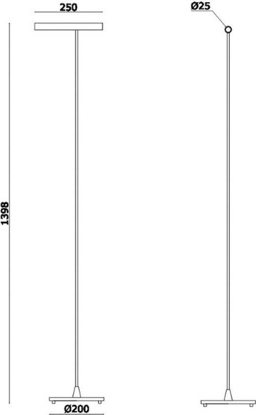 LED-gulvlampe Meyjo F, svart/gullfarget, aluminium