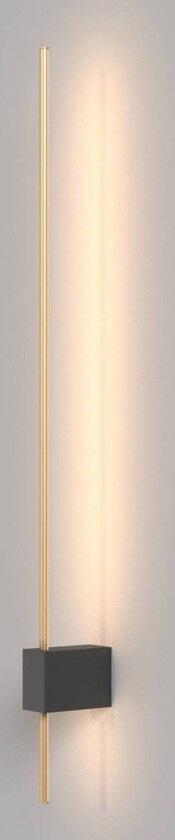 LED-vegglampe Pars, 6 W, svart/gull, aluminium