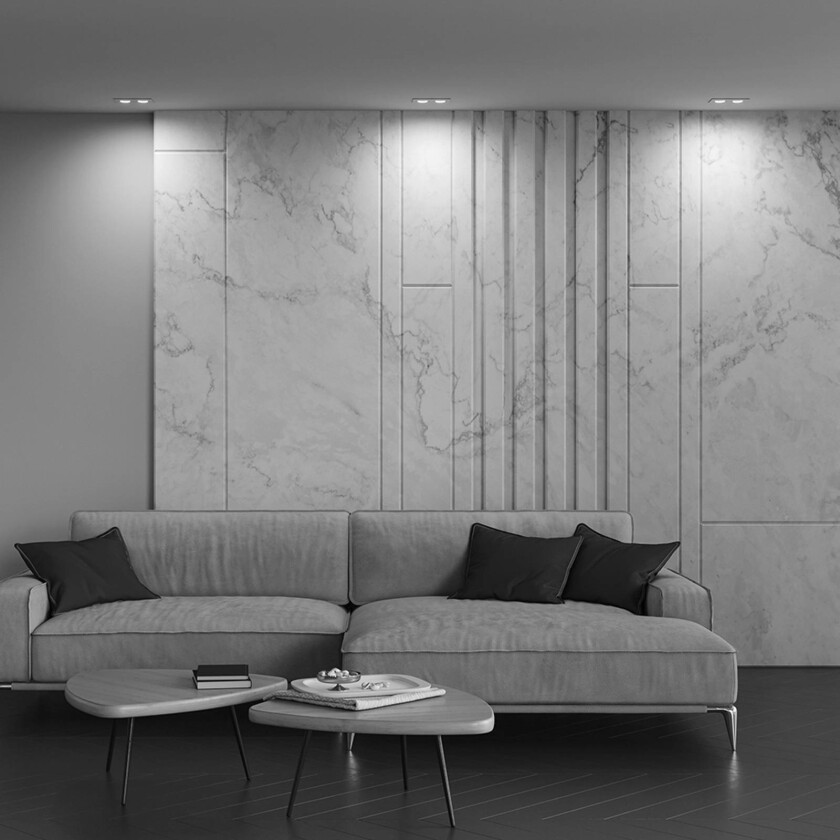 innfellingslampe Atom, 2 lyskilder, hvit, kantet