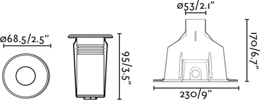 LED-bassengbelysning Nok, nikkelfarget, rustfritt stål, Ø 6,8 cm, IP68