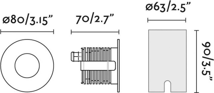 LED innfelt spot Grund, svart, Ø 8 cm, aluminium/rustfritt stål