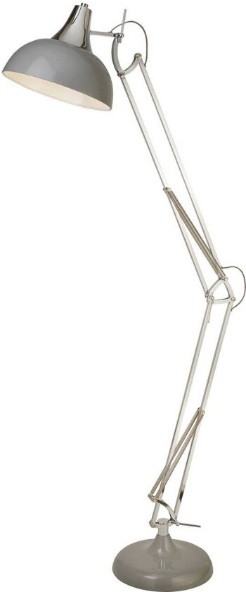 Gulvlampe Goliath, grå, metall, E27, 170 cm, justerbar