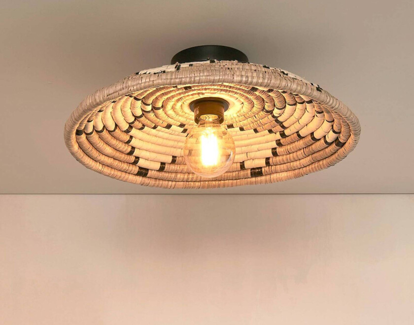 Good & Mojo Andros taklampe, natur/hvit, Ø 45 cm