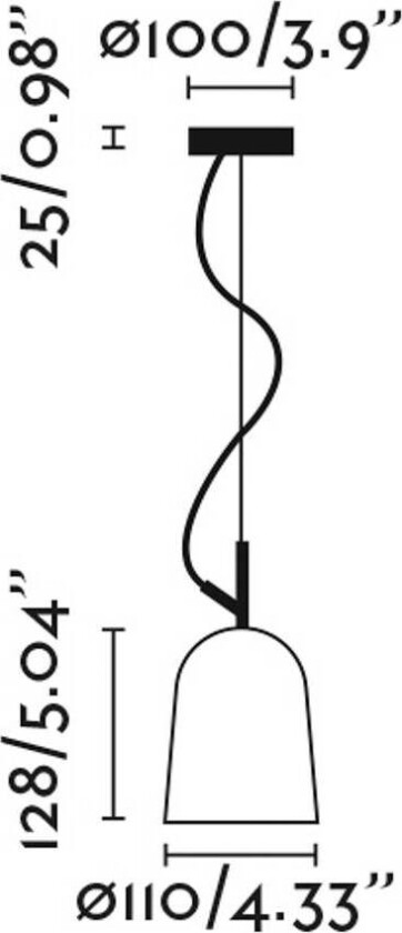 Studio hengelampe, Ø 11 cm, rosa/svart, stål