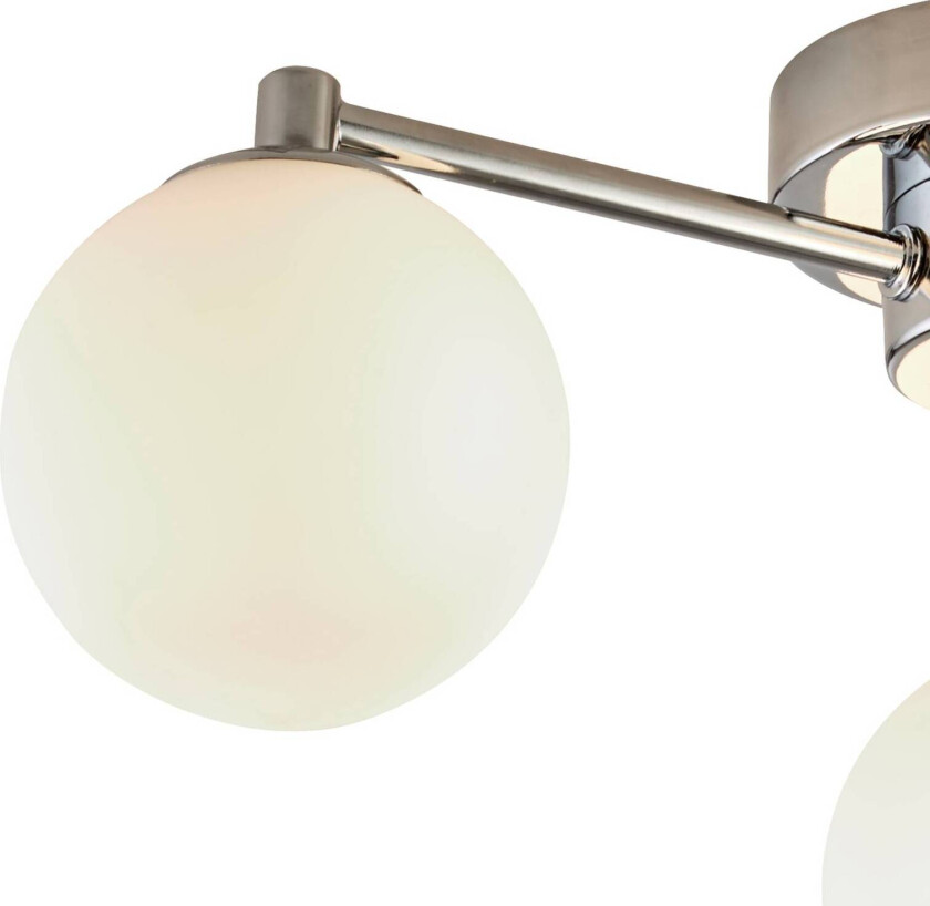 Tiberius taklampe, krom/matt, glass, 3 lyskilder, G9