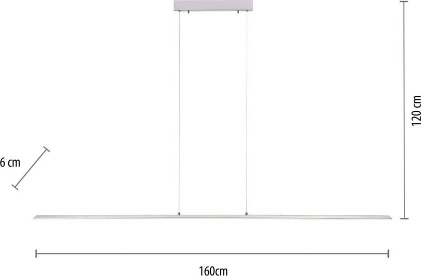 PURE LED hengelampe Lite, sølv, 160 cm, CCT, dimbar
