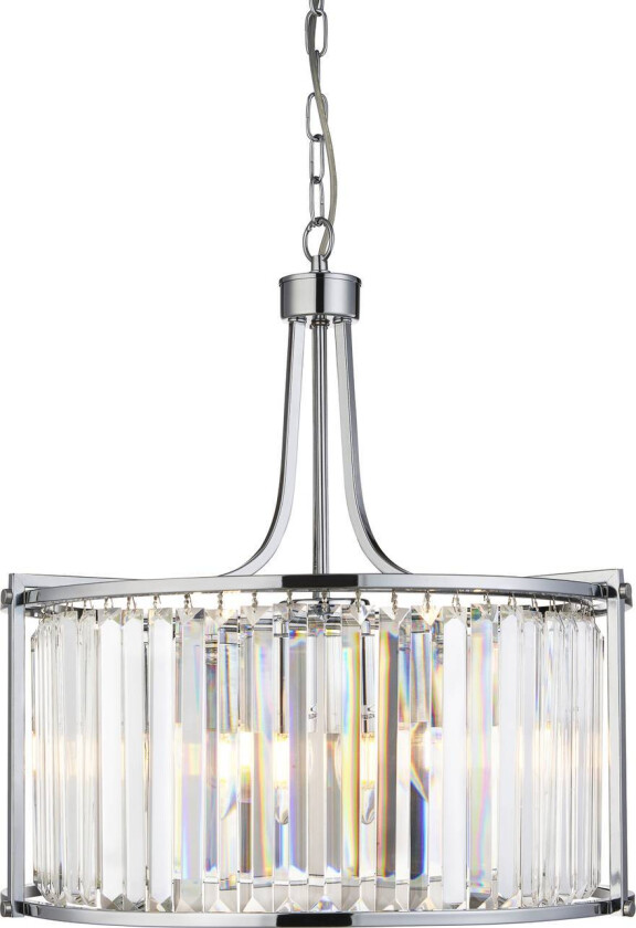 Victoria hengelampe, kromfarget, krystallglass, 50 cm, E27