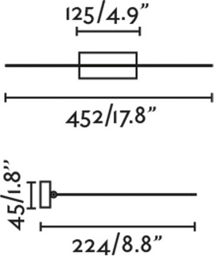 Magritte 450 LED-vegglampe, svart, aluminium, bredde 45 cm