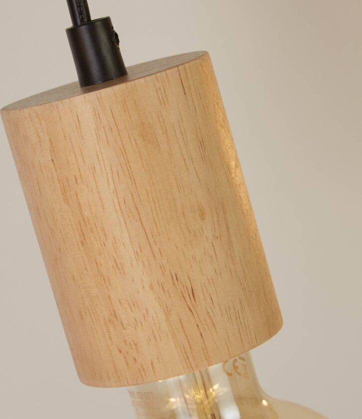 Spinny hengelampe i bjelkeform, 115 cm, 5 lyskilder, gummitre, E27