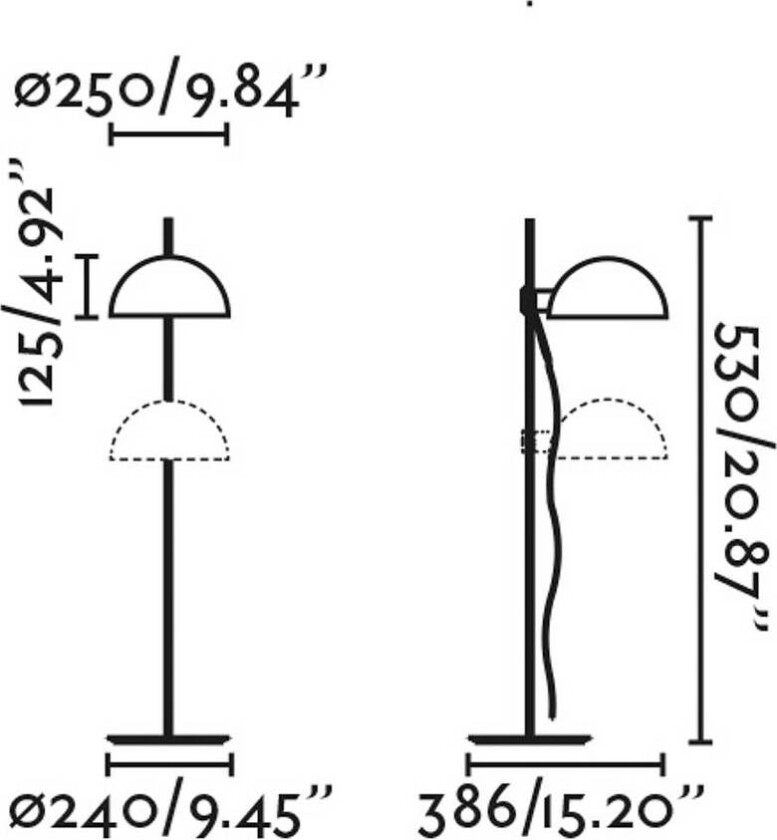 Dominica bordlampe, matt svart, stål, høyde 53 cm