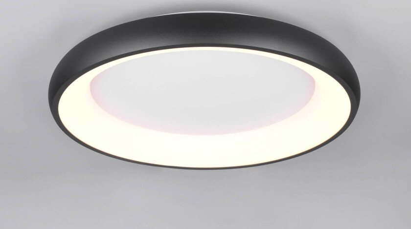 Taklampe Cardona, Ø 62 cm, matt svart, metall, CCT