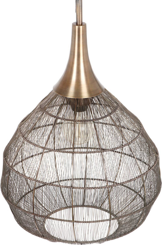 Soraya hengelampe, Ø 42 cm, metall, antikk messing, kuleform