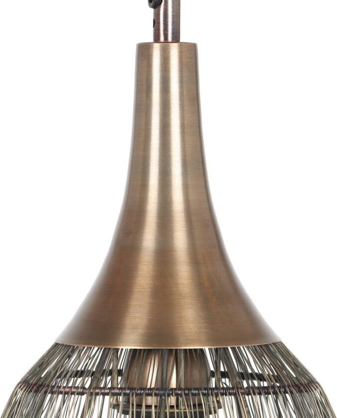 Soraya hengelampe, 1 lyskilde, oval, metall, antikk messing