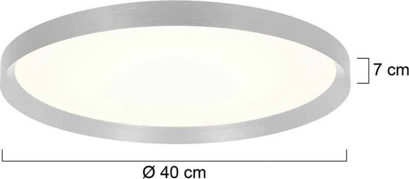 Flady taklampe, stål, Ø 40 cm, direkte/indirekte