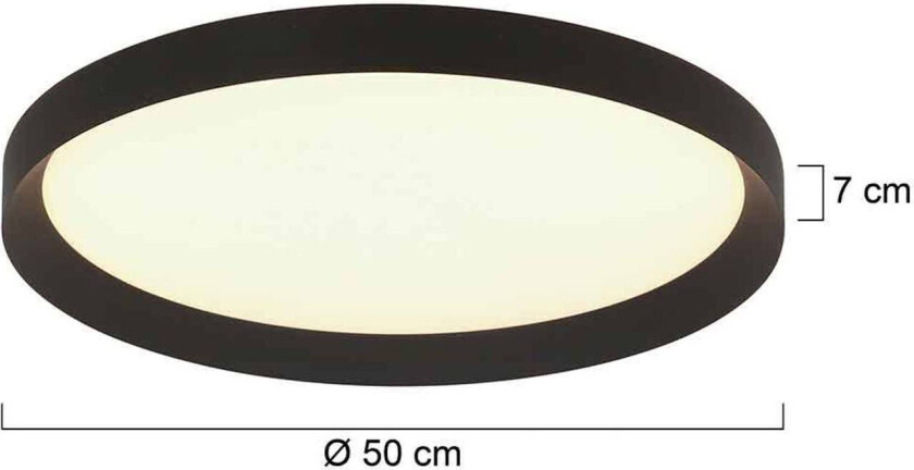 Flady LED taklampe, svart, Ø 50 cm, direkte/indirekte