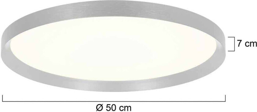 Flady LED taklampe, stål, Ø 50 cm, direkte/indirekte