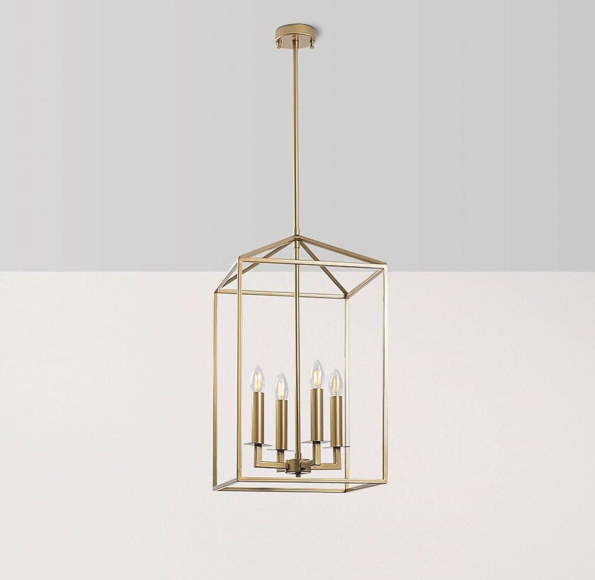 Lysekrone Till 13256, gullfarget, metall, 4 lyskilder