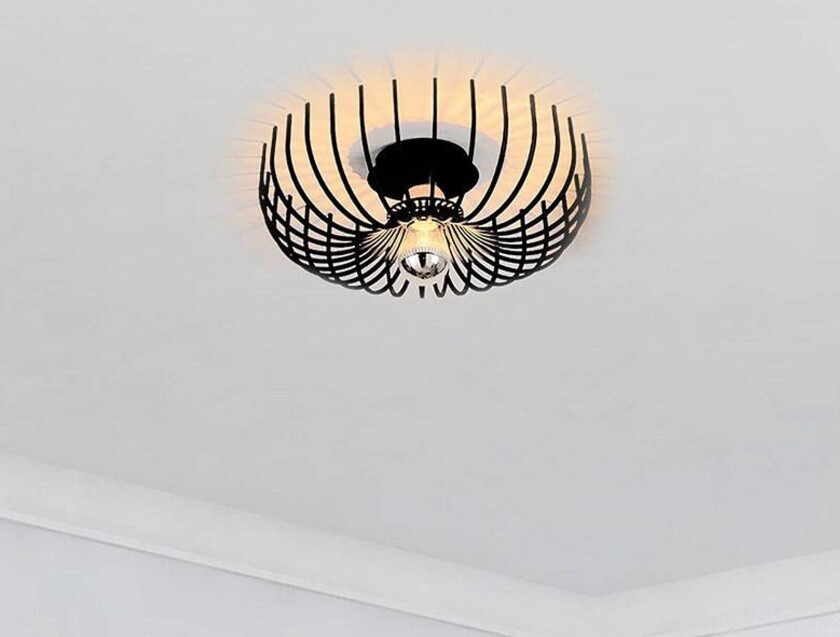 Aspendos N-641 taklampe, svart, metall, Ø 36 cm