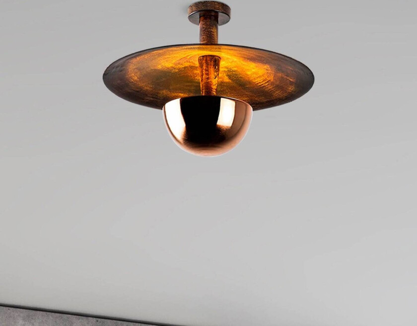 Taklampe Kurt 13355, kobberfarget, metall, Ø 48 cm