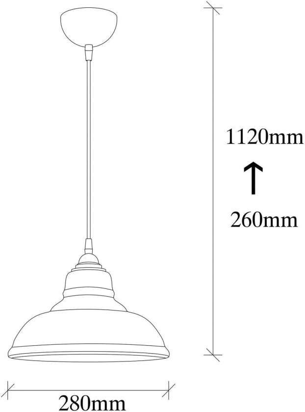 Hengelampe Dilberay 327-S 1 lyskilde ravfarget/svart glass Ø 28 cm