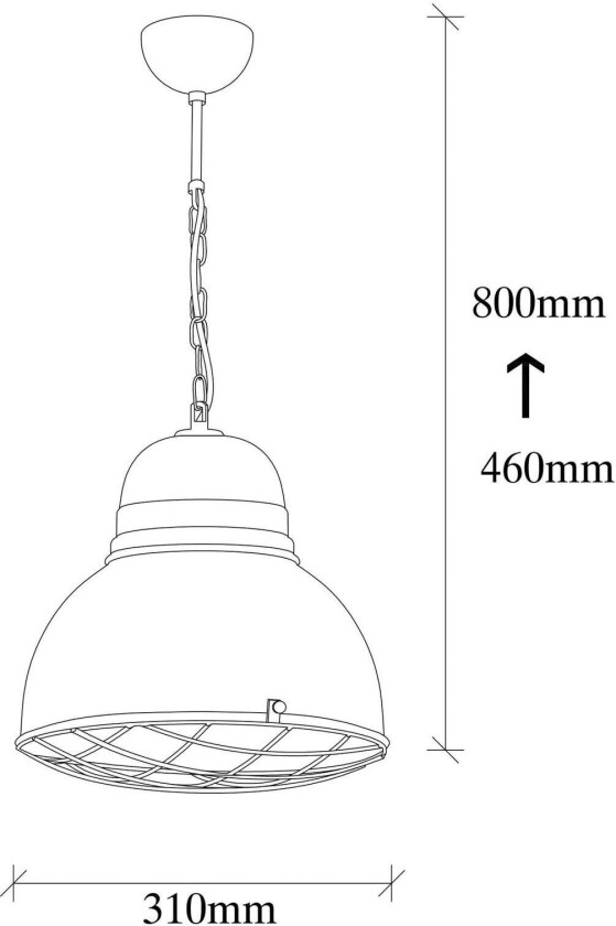 Saglam 3729 hengelampe, gul, jern, Ø 32 cm