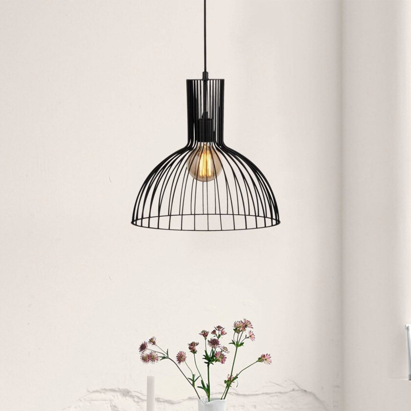 Hengelampe Fellini MR-672, svart, metall, Ø 38 cm