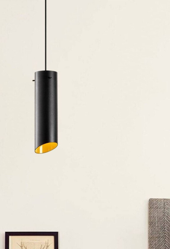 Sivani MR-976 hengelampe, svart, metall, Ø 8 cm