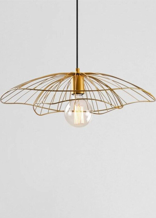 Hengelampe Tel 6502, gullfarget, metall, Ø 50 cm