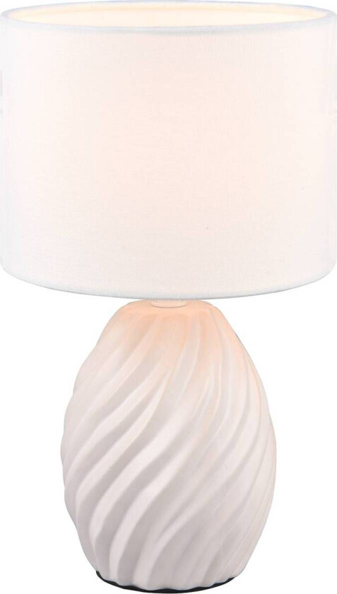 Melva bordlampe, matt hvit, Ø 18 cm, keramikk, E14