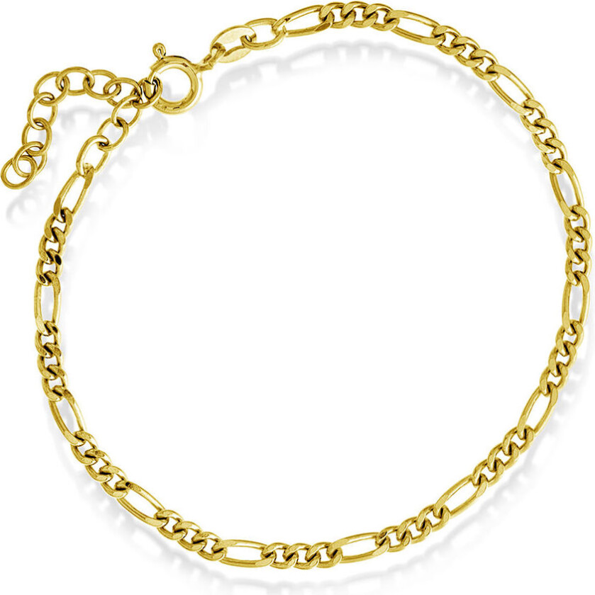 Figaro armbånd i forgylt 925 sølv, 19 cm