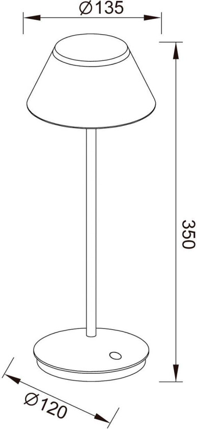 Oppladbar LED-bordlampe K5, svart, aluminium, IP54, dimbar