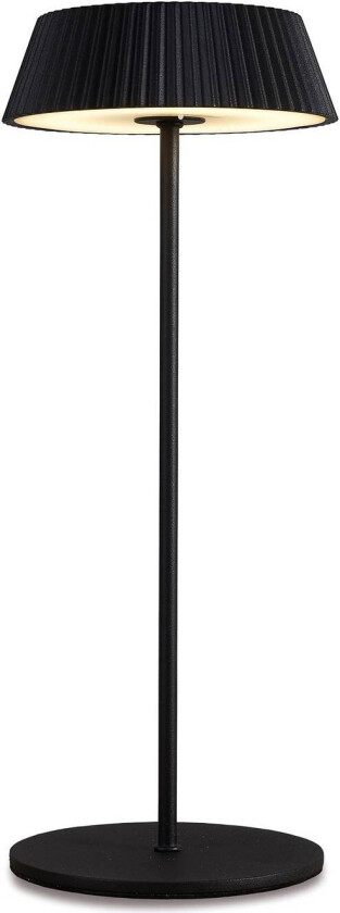 Relax LED-bordlampe med sokkel, svart, batteridrevet, IP54