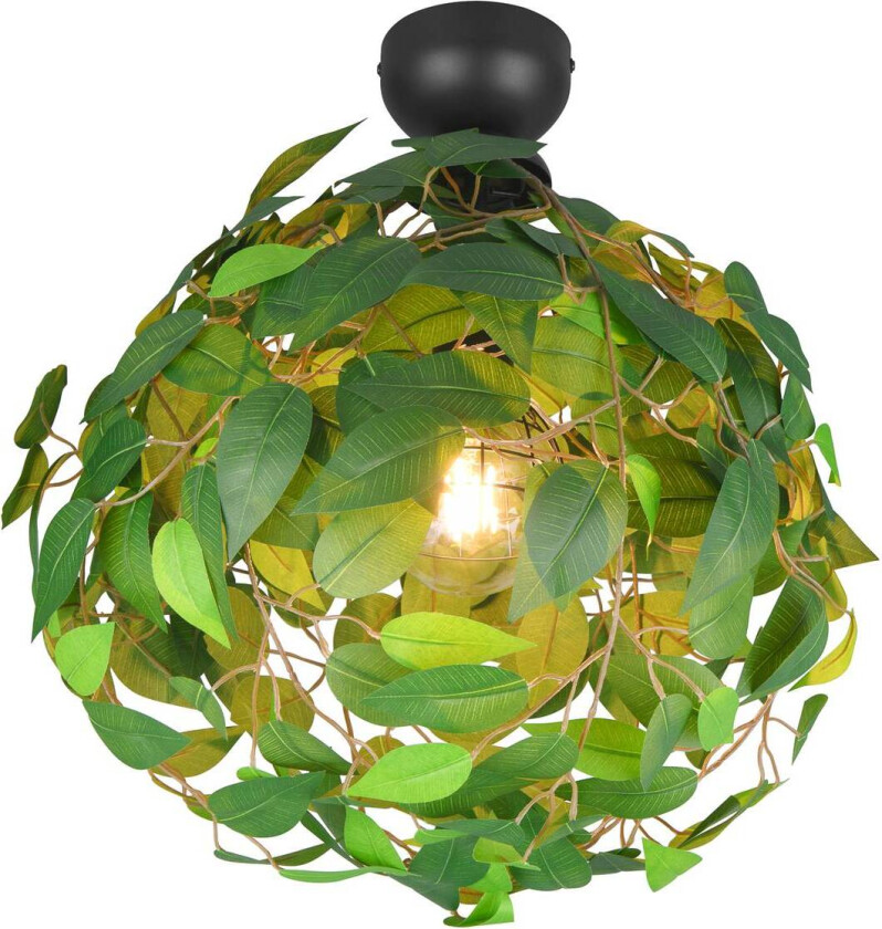 Leavy taklampe, svart/grønn, Ø 38 cm, E27, 1 lyskilde