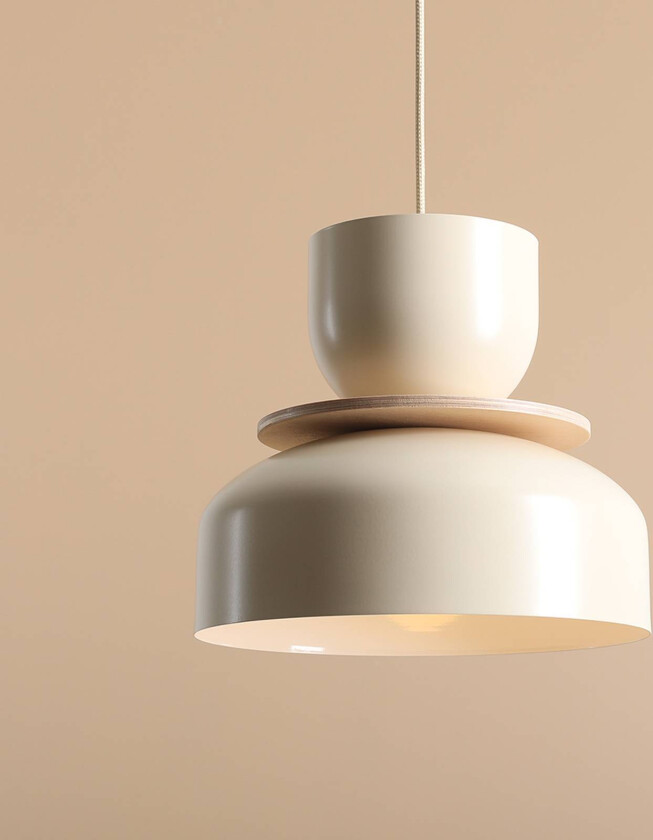 Uto hengelampe, kremfarget, kremfarget opphengssystem