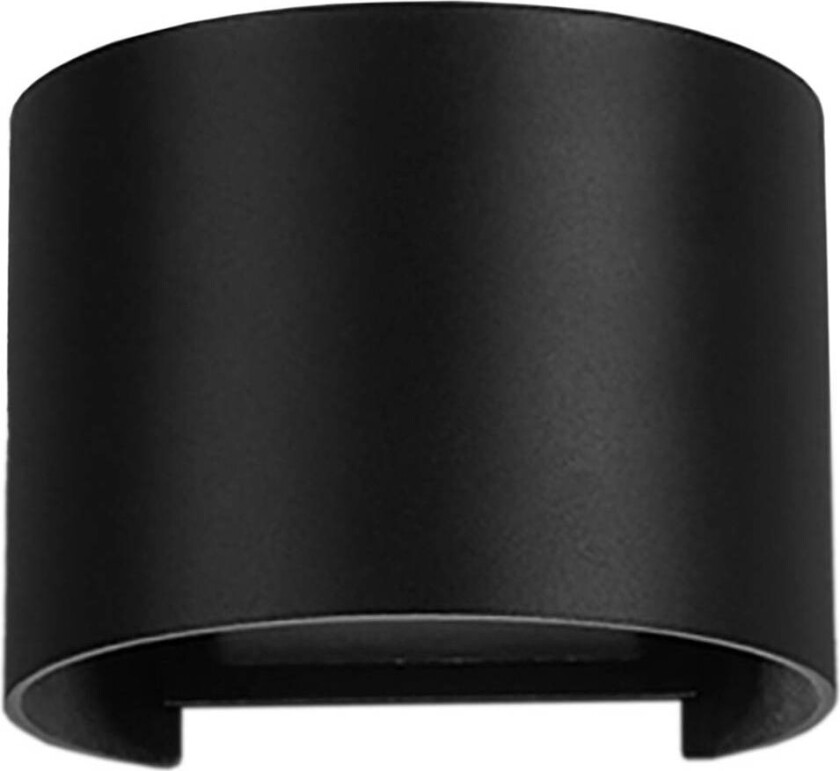 Utendørs vegglampe Davos rund, svart, dimbar, aluminium